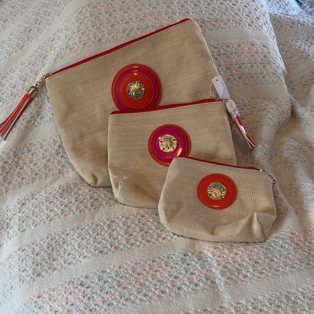 NWT set of 3 Bee Line bags from Bosom Buddy Bags *cosmetics make up toiletries